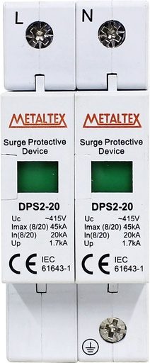 Dispositivo de protección contra sobre tensión 415VAC 20/45KA Tipo II serie DPS2