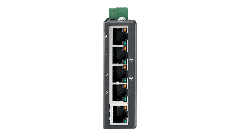 Conmutador Ethernet Industrial no Administrado de tipo Delgado 5FE con Entrada de Energía Baja de VCA