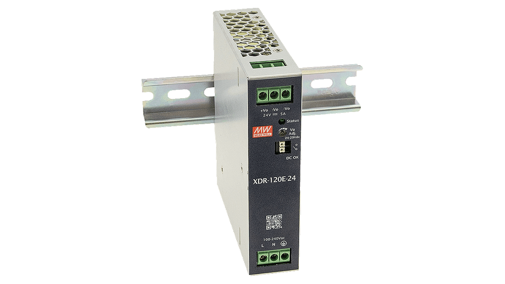 Fuente Delgada riel DIN 120W, Salidas 12V/24V/36V/48VDC, Serie XDR-120E
