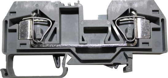 Borneras riel din 16mm² libre mantenimiento con resorte 2 vías frontal BM16