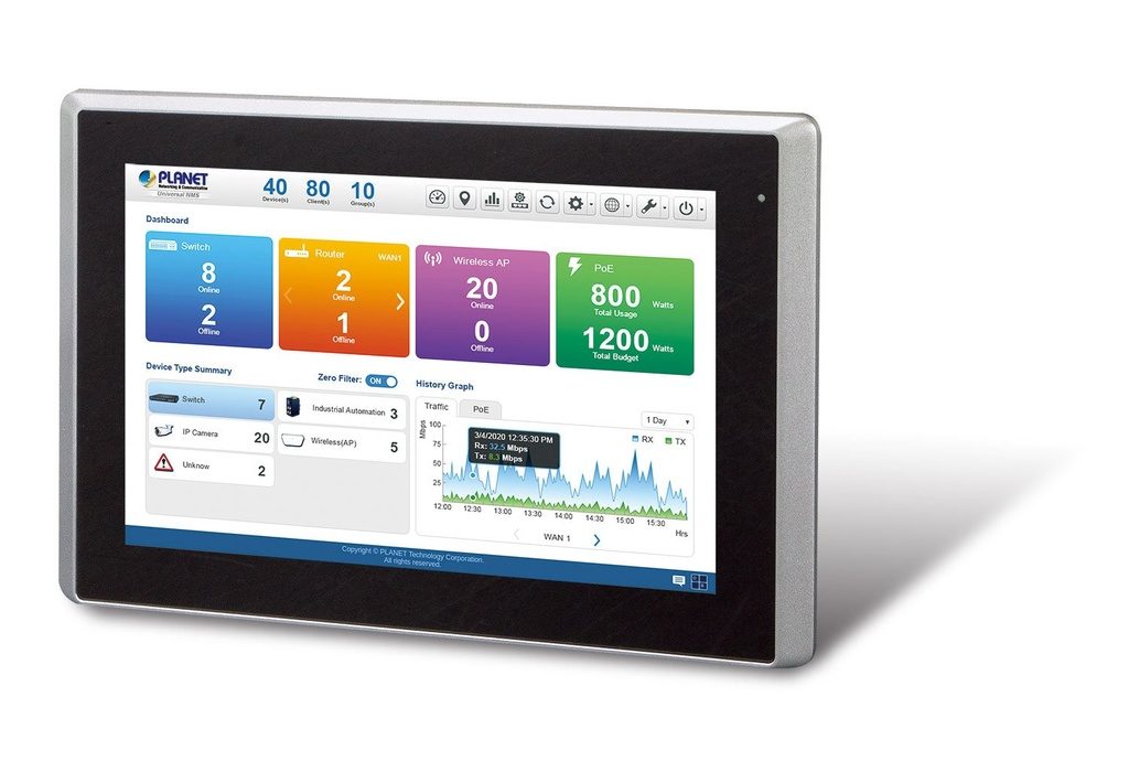 Controlador de gestión de red universal con pantalla táctil LCD de 10”