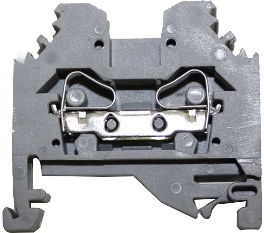 Bornera riel din 4mm² libre mantenimiento con resorte 2 vías lateral BM4