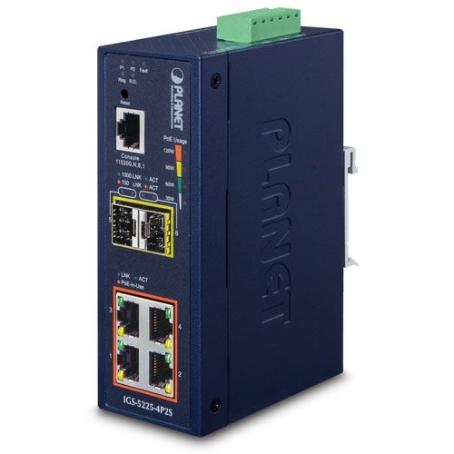 [IGS-5225-4P2S] Switch Ethernet Administrado Industrial L2+ de 4 Puertos 10/100/1000T 802.3at PoE + 2 Puertos 1G/2.5G SFP