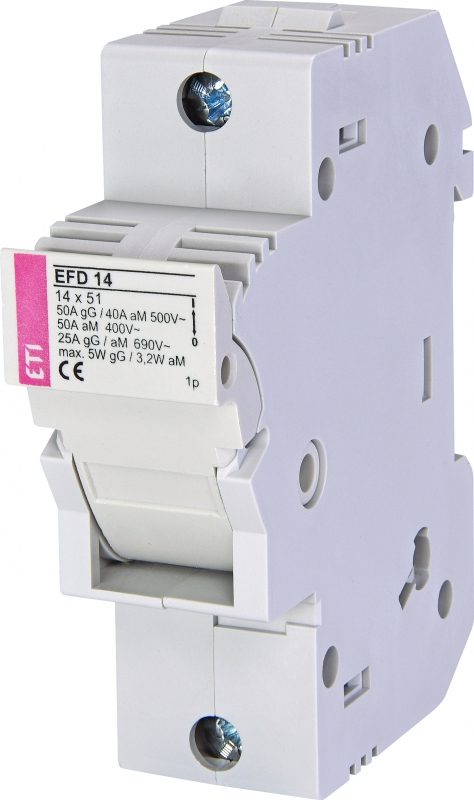 Base porta fusible 14x51; 690V AC / 600V DC 50A max. marca ETI