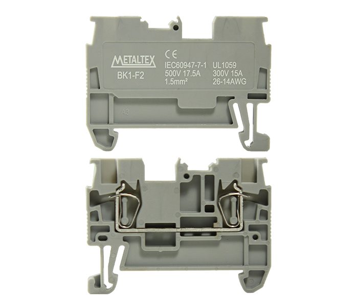 Bornera riel din 1.5mm² 17.5A libre mantenimiento con resorte BK1