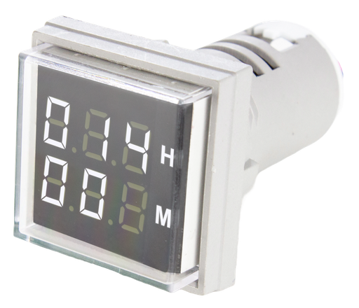 [ID20H-W] Indicador Digital Horas y Minutos, 220/380VCA, 22mm, cuadrado, color Blanco