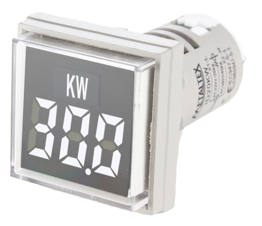 [ID20KW-W] Indicador Digital Potencia Instantánea KW, 220/380VCA, 22mm, cuadrado, color Blanco
