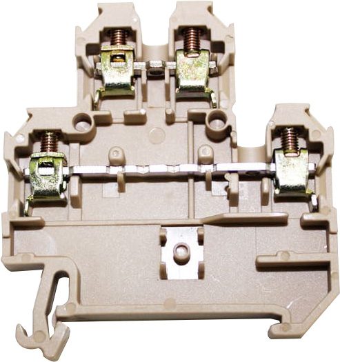 Bornera riel din 4mm² doble nivel  34A con tornillo de fijación Serie M