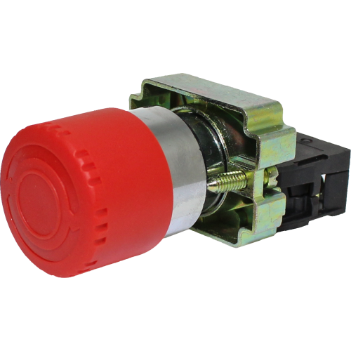[M20AXR-R-1B] Botón de emergencia tipo hongo 30mm metálico 1NC serie M20
