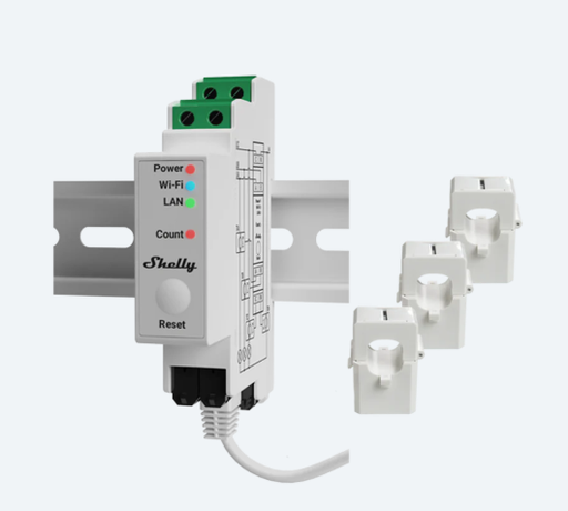 [Pro 3EM-120] Shelly Pro 3 - Interruptor Inteligente Trifásico 3 Canales con Wi-Fi, LAN y BLE