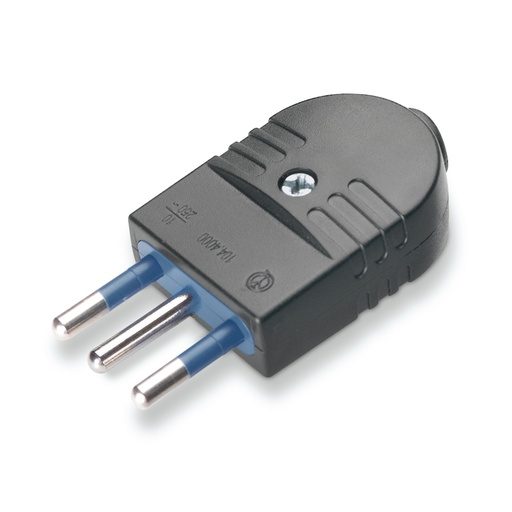 [104.4003/N] ENCHUFE MACHO VOLANTE 2P+T 16A  220-250V AC Negro LIBRE DE HALOGENO