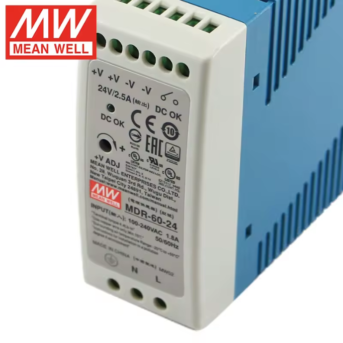 Fuente de poder Mean well serie MDR-60 plástica