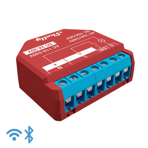 Relé inteligente con medidor de energía operado por WiFi, 1 canal 15A con contactos secos