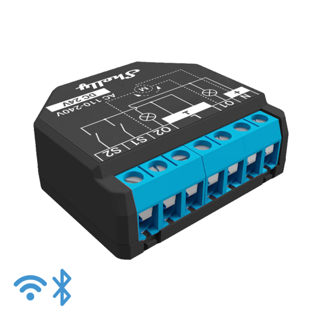 Relé inteligente con medidor de energía operado por WiFi, 1 canal 15A con contactos secos