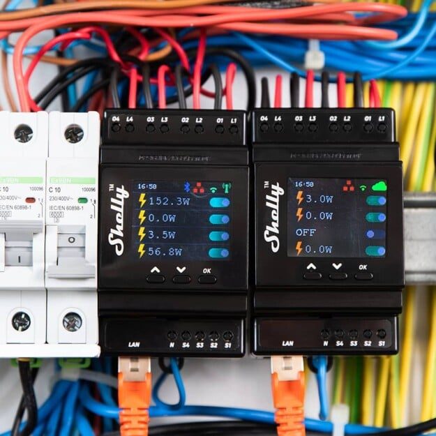 Relé inteligente profesional riel DIN, medidor de energía de 4 canales con contacto seco