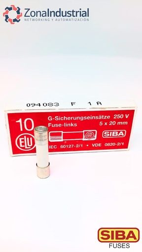 Fusible 5x20mm 250V,  curva F (rápida), cerámico H, marca SIBA (Alemania)