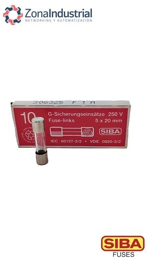 Fusible 5x20mm 250V, curva F (rápida), vidrio, marca SIBA (Alemania)