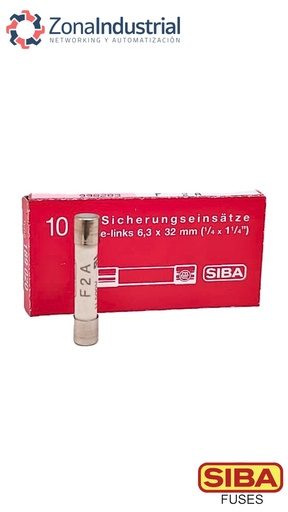 Fusible 6x32mm, curva F (rápida), cerámico H, 500VAC max., marca SIBA (Alemania)