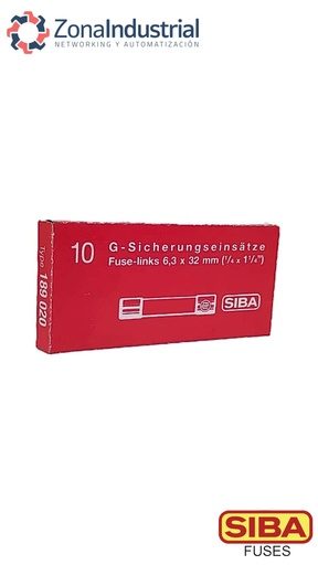 Fusible 6x32mm, curva F (rápida), cerámico H, 500VAC max., marca SIBA (Alemania)