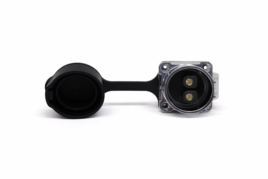 Conector Circular LP-28 Hembra 2 Pines Panel Metálico con Bloqueo y Tornillo