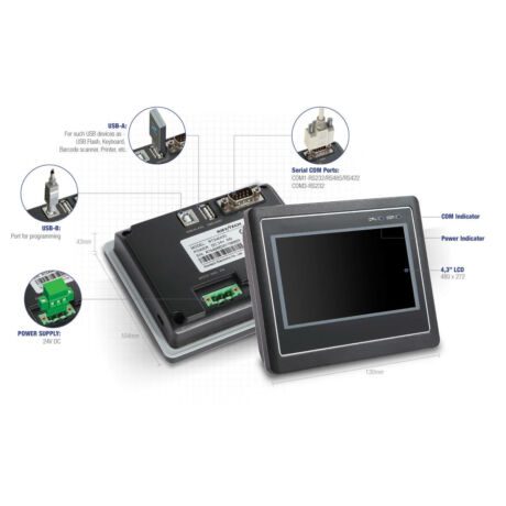 Pantalla HMI Rievtech 4.3" TFT LCD Serial