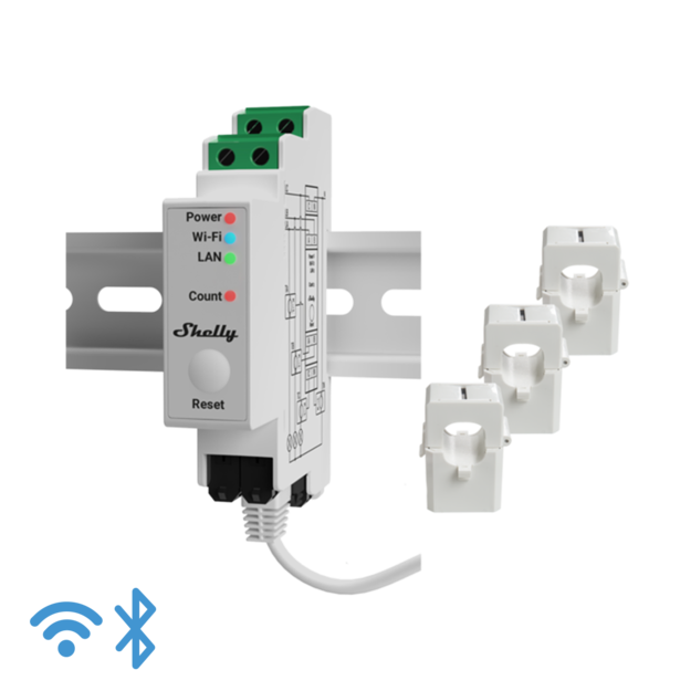 Relé inteligente profesional riel DIN de 1 canal con power meter contacto seco