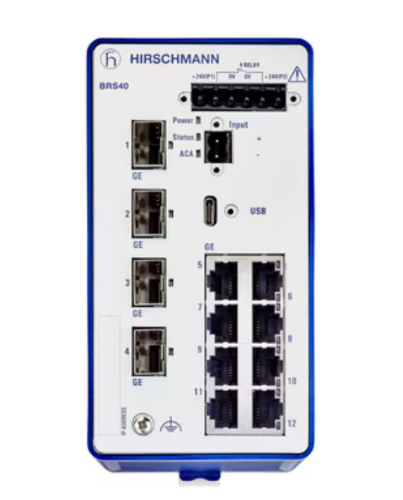 BOBCAT Managed Industrial Switch, 12 Ports in total: 8x 10/100/1000BASE TX / RJ45, 4x 100/1000Mbit/s fiber