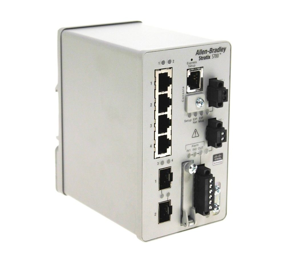 Stratix 5200 switch, 4 copper 100 ports, 2 SFP 100/1000 slots, base FW