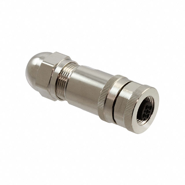 Circular Connector Plug M12, Female Sockets Screw, 5 Position, Cable Mount