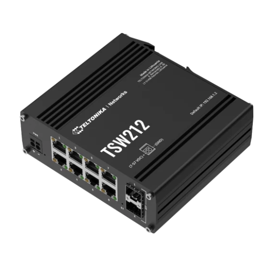 L2 managed Ethernet switch, EtherNet/IP, PROFINET, and MRP, 8 Gigabit Ethernet ports and 2 SFP ports