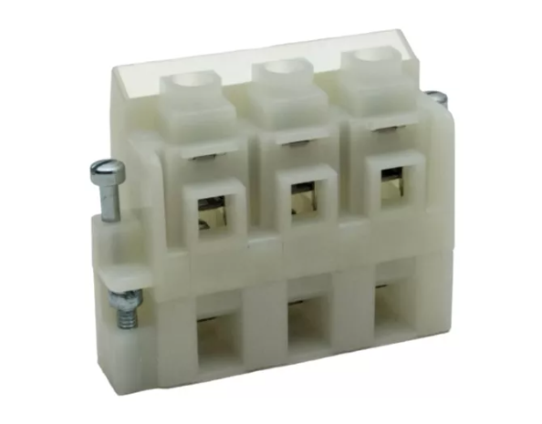 Terminal Block, Panel Mount, 3 Pole, 60A, 600V, NEMA/EEMAC, Pull Apart