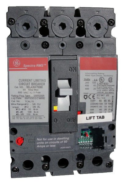 Molded Case Circuit Breaker Frame, Bolt-On, 30 Amp, 3 Pole, 600 Volt