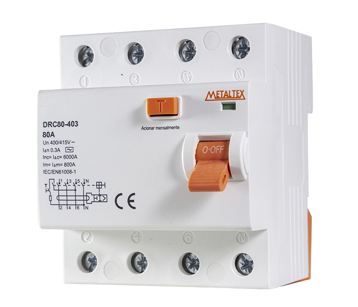 Interruptor Diferencial Bipolar - 30mA/300mA 80A