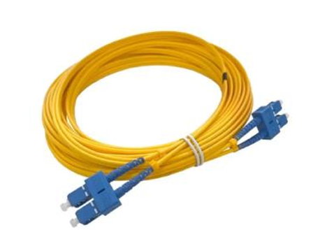 Jumper 10M ST/UPC-SC/UPC 9/125 OS2 Duplex Single Mode OFNR Fiber Optic Patch