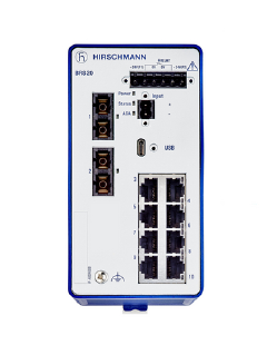 Managed Industrial Switch 10 Ports in total: 8x 10/100BASE TX / RJ45; 2x 100Mbit/s fiber