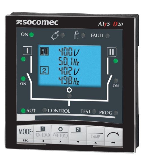 Display externo de control y visualización ATyS D20 Socomec