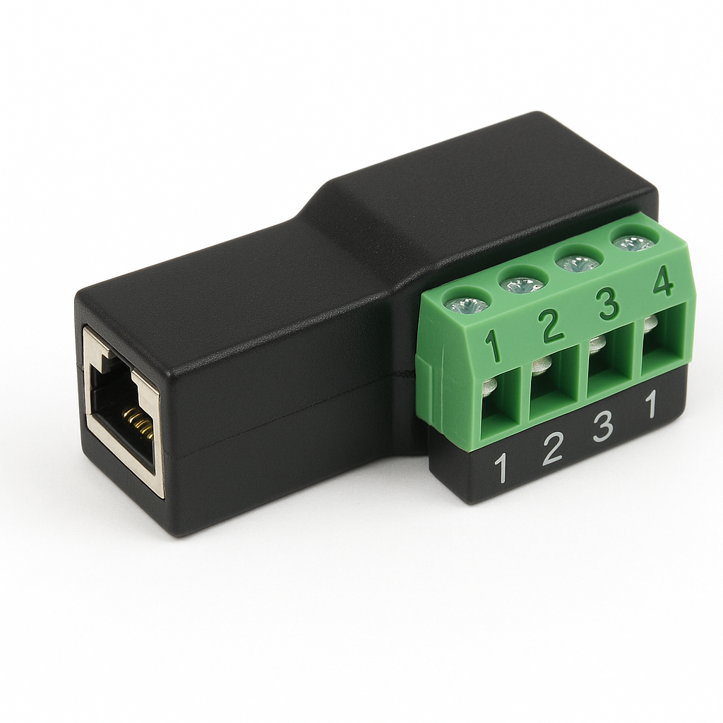 Connector RJ45/Terminal Block 4 pin  DC-UPS Size 3 and Size 4 (Aux 2) Modbus