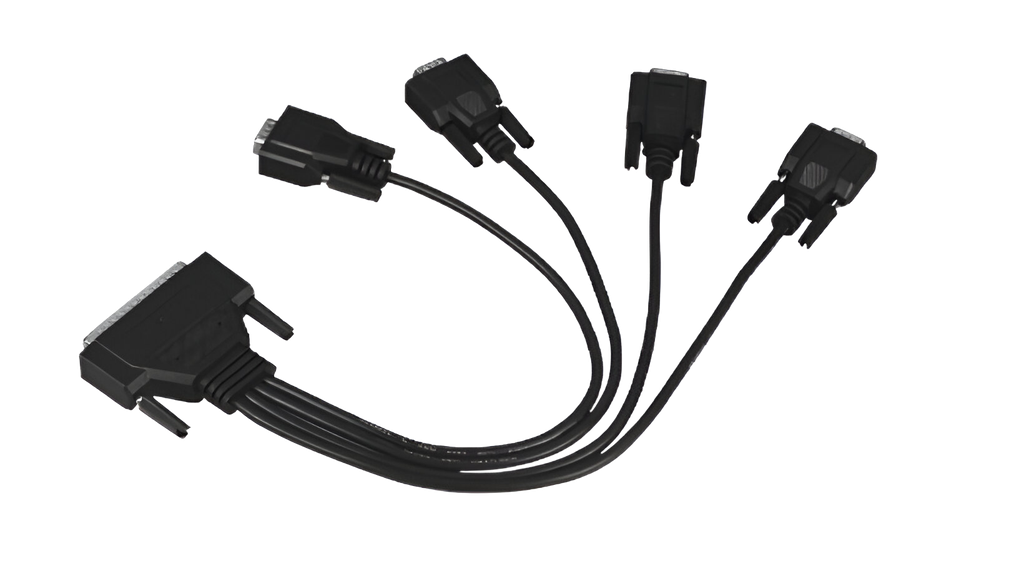 30cm Male DB-37 to 4x Male DB9 Cable
