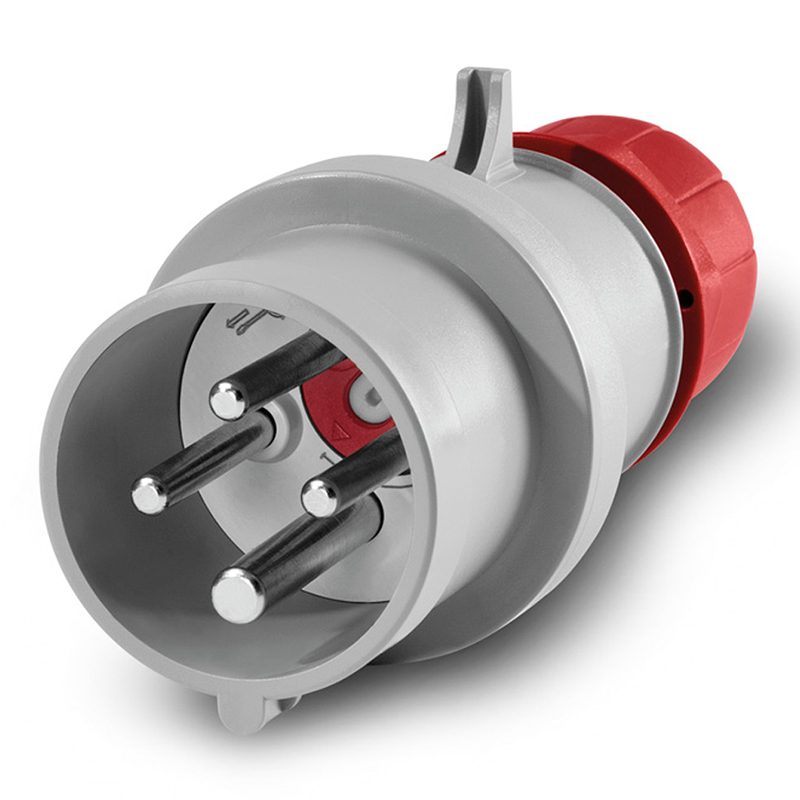 ENCHUFE MACHO VOLANTE 3P+T IP44 16A 6h 346-415V CON INVERSOR DE FASE PARA CAMBIO DEL SENTIDO DE GIRO DE UN MOTOR