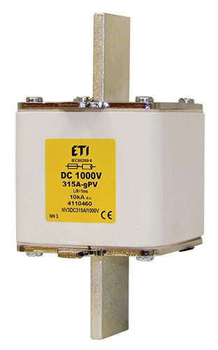 Fusible ETI 200A, 1000VDC curva gPV, tamaño NH1