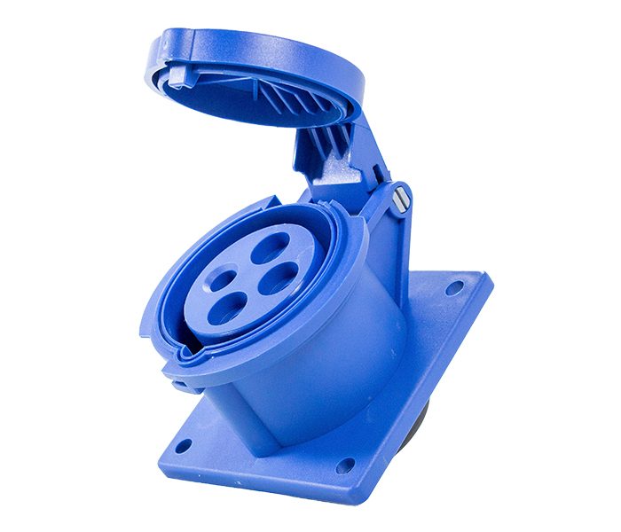 Tomacorriente para panel 16A 3P+E-9H - Azul - IP44