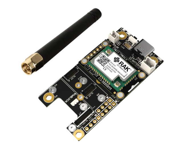 Kit de inicio WisBlock Meshtastic RAK4631 LoRa (RAK19007, OLED RAK1921, ANTENA 2dBI) 900mhz