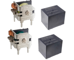 Relé automotriz, abierto, 1 contacto inversor, bobina 12VCC, 24VCC capacidad 40A, terminales CI