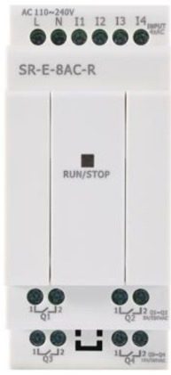 Módulo de Expansión SR-E-8AC-R, 4 Entradas Digitales 110-240VAC, 4 Salidas Relé, Alimentación AC110-240V, Rievtech