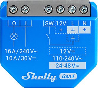 Interruptor Inteligente Shelly 1 Gen4 Wi-Fi Zigbee Bluetooth 16A
