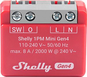 Shelly 1PM Mini Gen4 – Interruptor Inteligente Mini con Medición de Energía Wi-Fi/Zigbee/Bluetooth