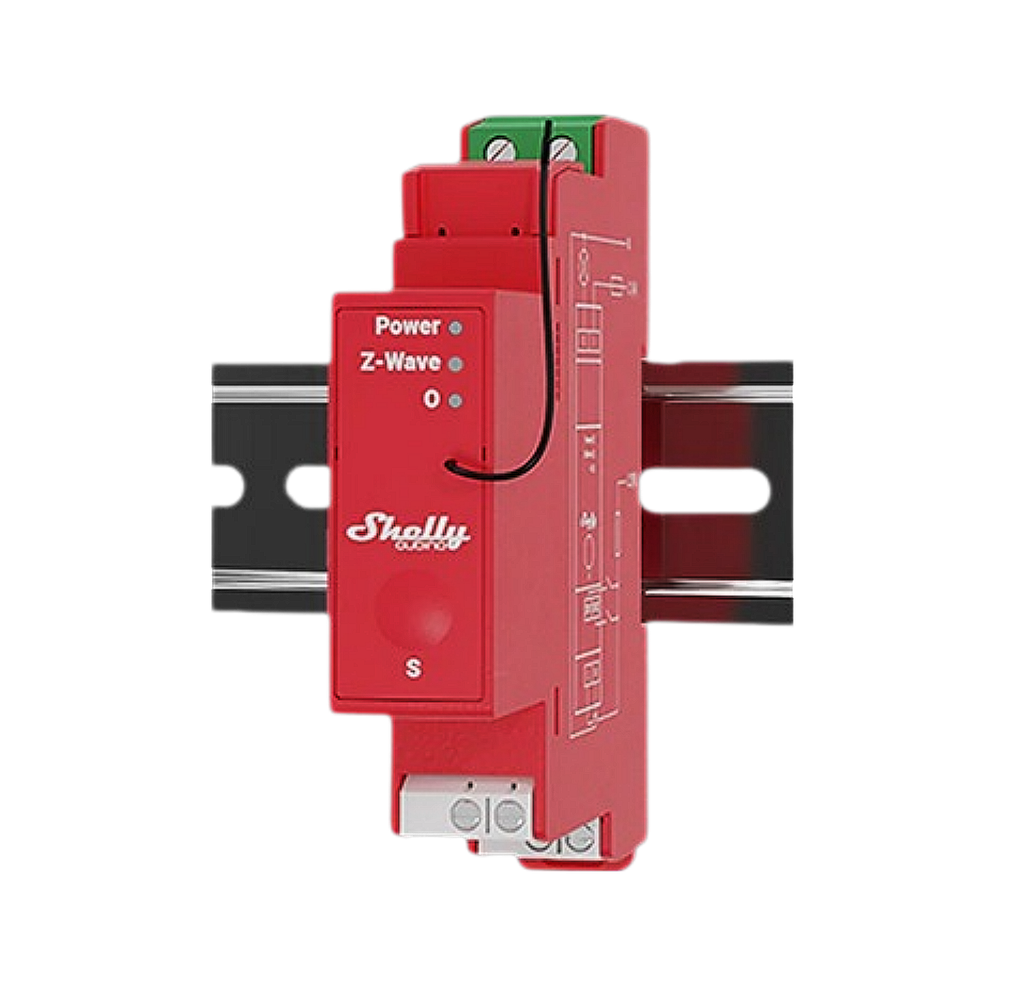 Interruptor inteligente Shelly Wave Pro 1PM, montaje DIN, medición de energía, 110-240 V AC, 16 A, Z-Wave