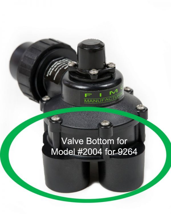 Base inferior válvula mini FIMCO opciones de 4 y 6 salidas de 1 1/4"