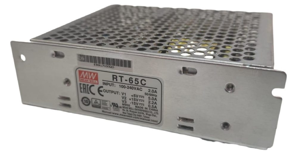 Fuente conmutada triple salida, 65 W, 5 V/6 A, ±12 V/2.8 A, formato gabinete - Sin Caja