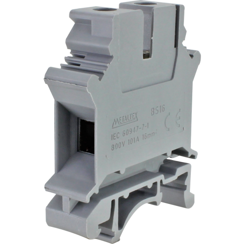 Bornera riel din 16mm² 101A con tornillo de fijación Serie BS